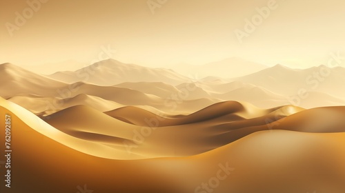 Mountain Range Illustration in Gold Colors: Abstract