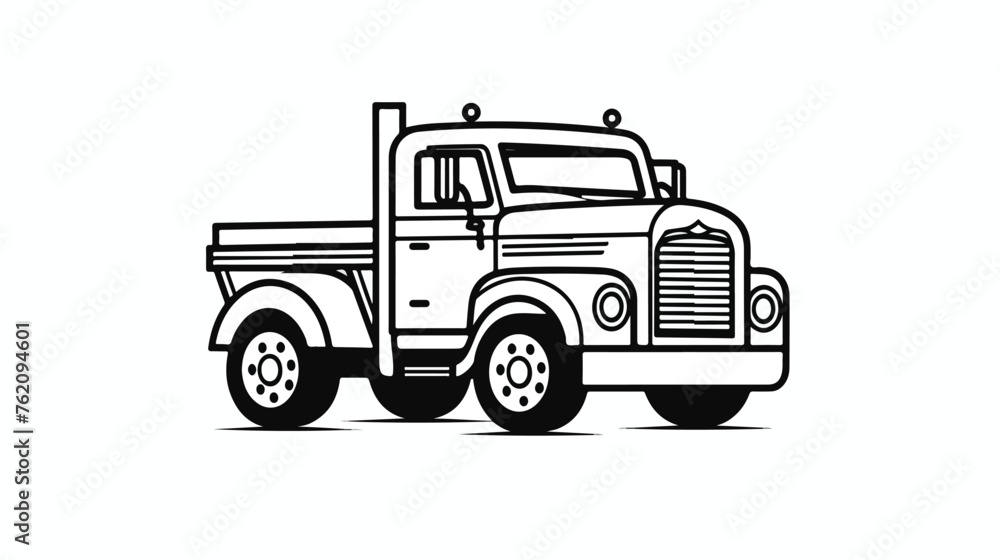 Flat line truck icon symbol sign logo template vector