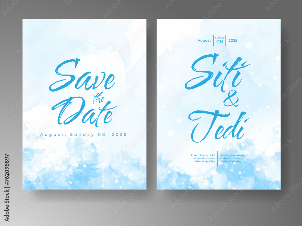 Wedding invitation with abstract watercolor background Wedding invitation with abstract watercolor background