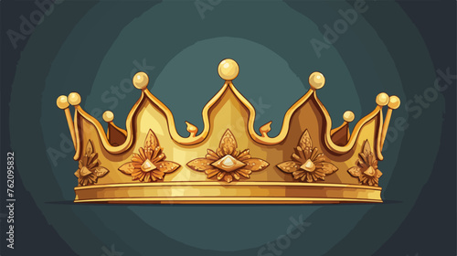Golden Royal Crown. Vector illustration flat vector