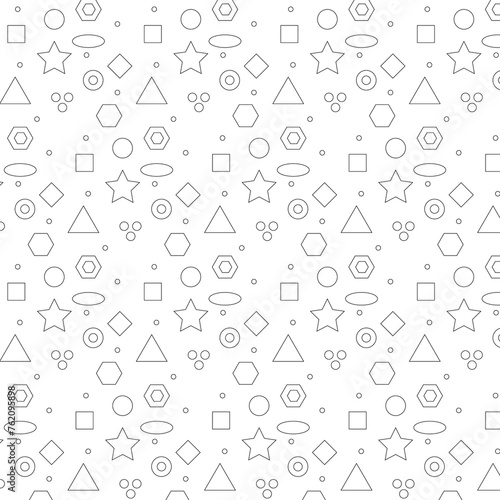 Set of geometric shapes designs. Seamless color pattern on a white background. Creative collection of abstract art for kids or holiday design. Simple children's drawings with a textured print on the w