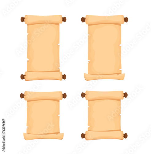 set of parchment paper vintage vector illustration	
