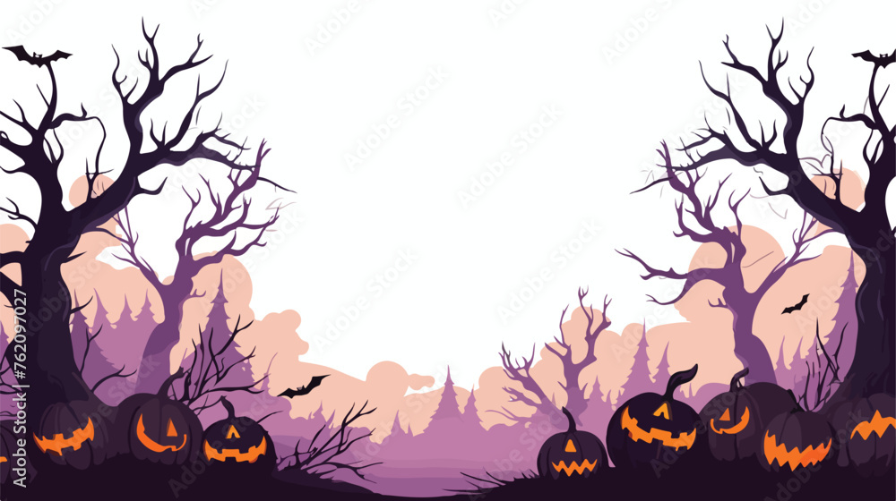 Happy Halloween banner or party invitation illustration