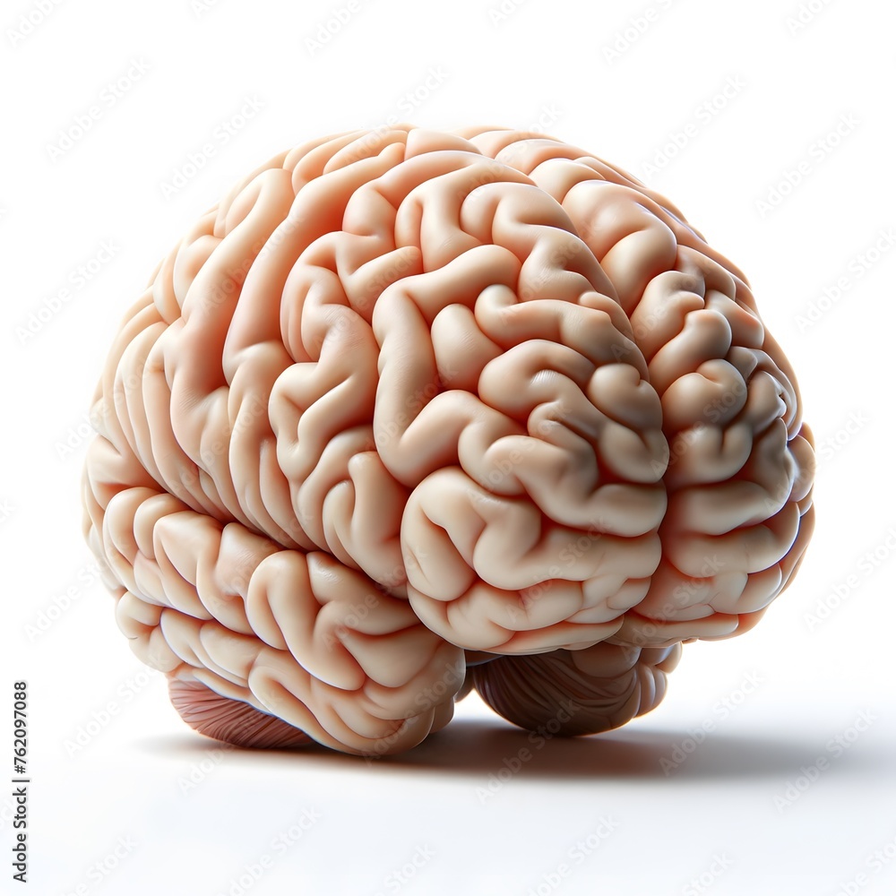 Human Brain Illustration on White Background Human Brain Illustration on White Background