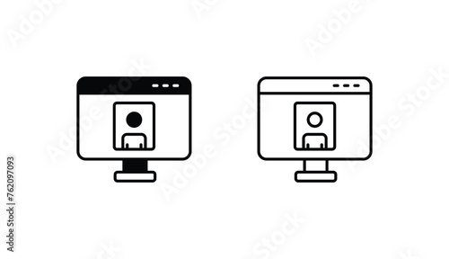 Video Call icon design with white background stock illustration