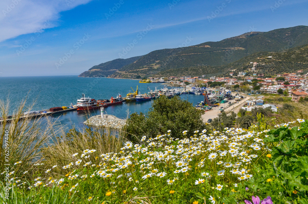 scenic view of Kapakli harbor on Marmara coast (Yalova province, Turkey) 
