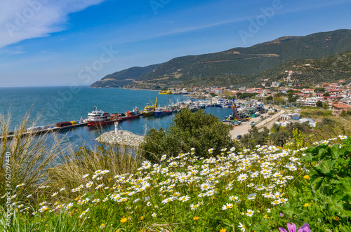 scenic view of Kapakli harbor on Marmara coast (Yalova province, Turkey) 