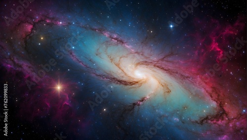 A vibrant abstract background depicting the multicolored expanse of a galaxy in the cosmos Generative AI