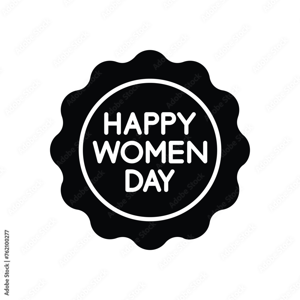 Black Solid Happy Women�s Day vetor icon Black Solid Happy Women�s Day vetor icon