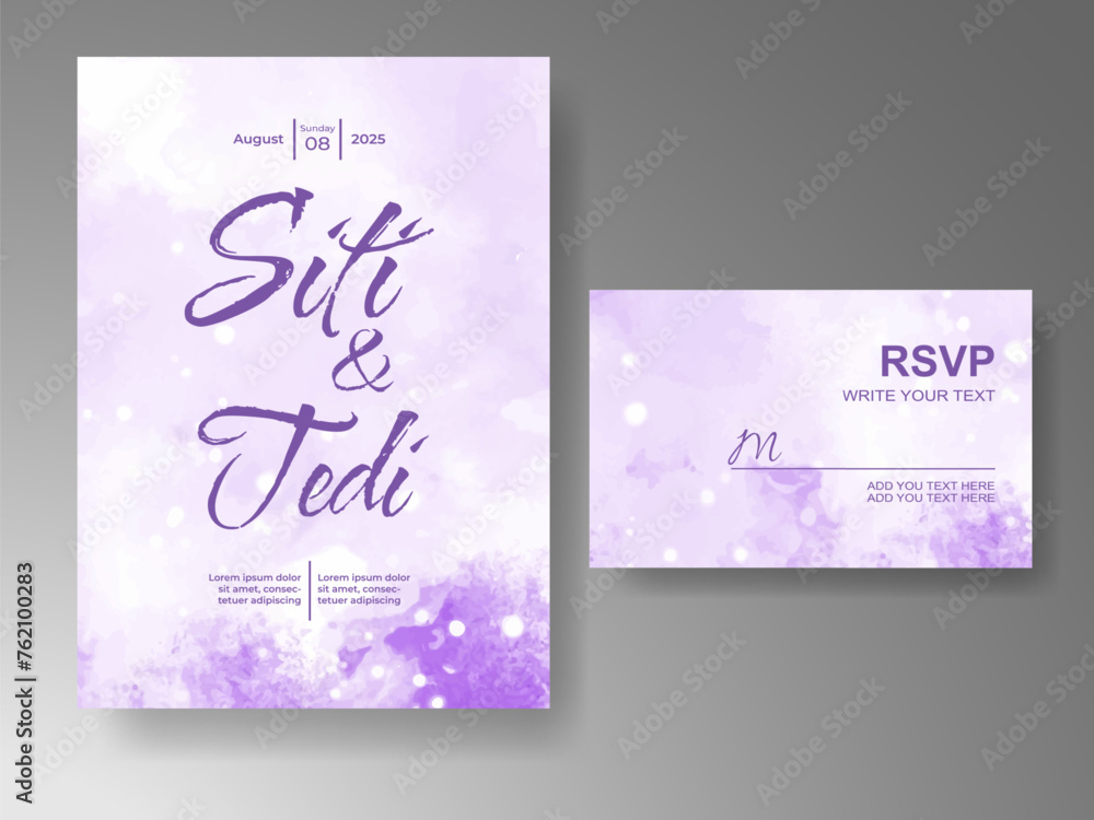 Wedding invitation with abstract watercolor background Wedding invitation with abstract watercolor background