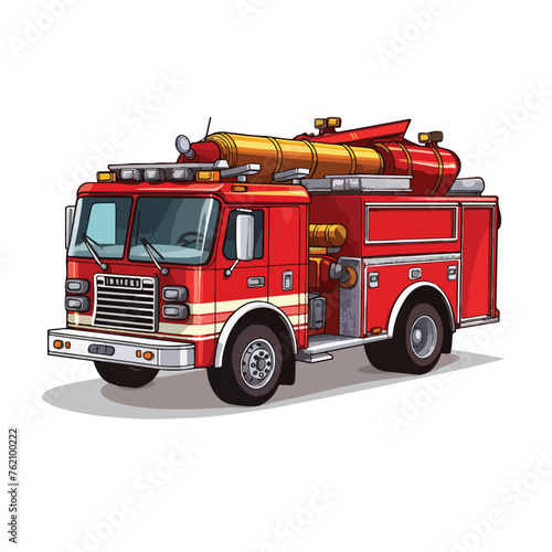 Fire Truck Clipart isolated on white background