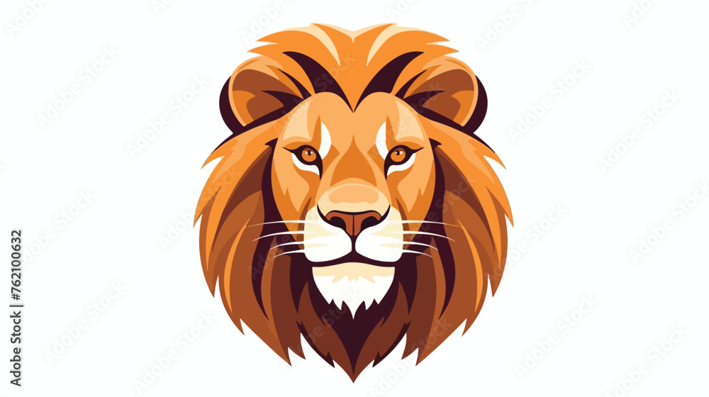 Lion vector illustration. lion head icon. flat vector