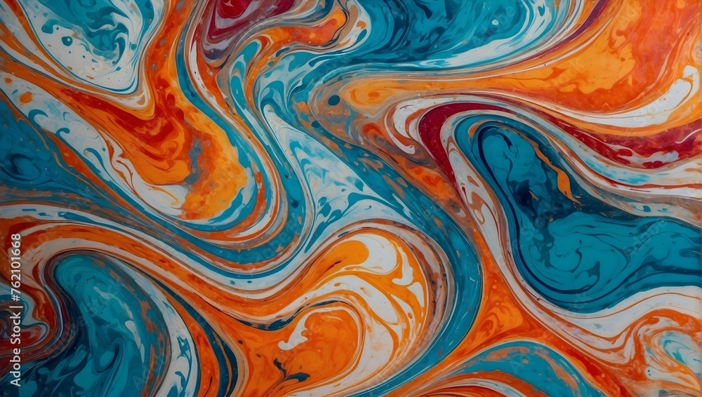 An artistic background texture of colorful, swirling waves made with marbled acrylic ink paint Generative AI An artistic background texture of colorful, swirling waves made with marbled acrylic ink paint Generative AI