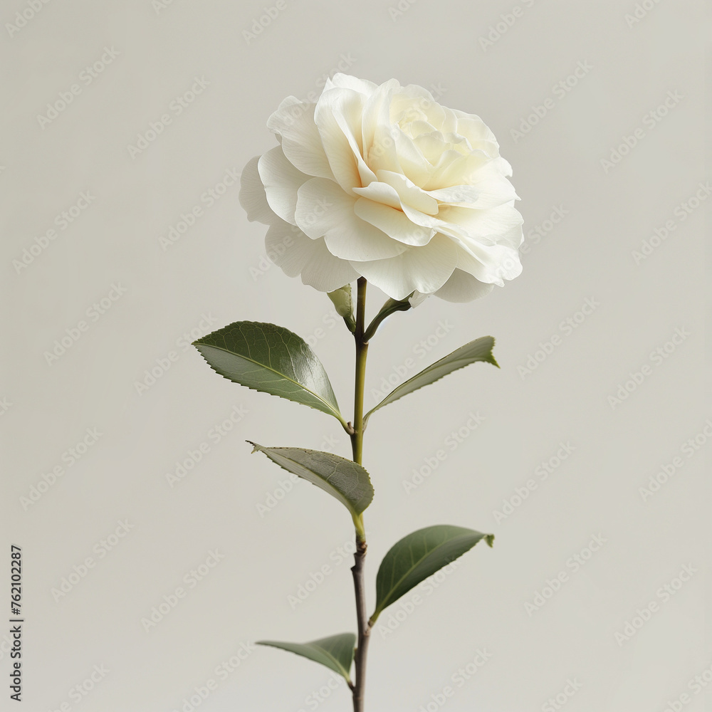 Obraz premium White camellia flower on a clean background