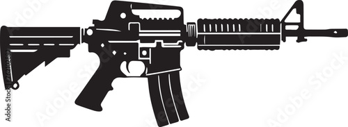 M4-Rifle Silhouettes EPS Weapons Vector Firearms Clipart