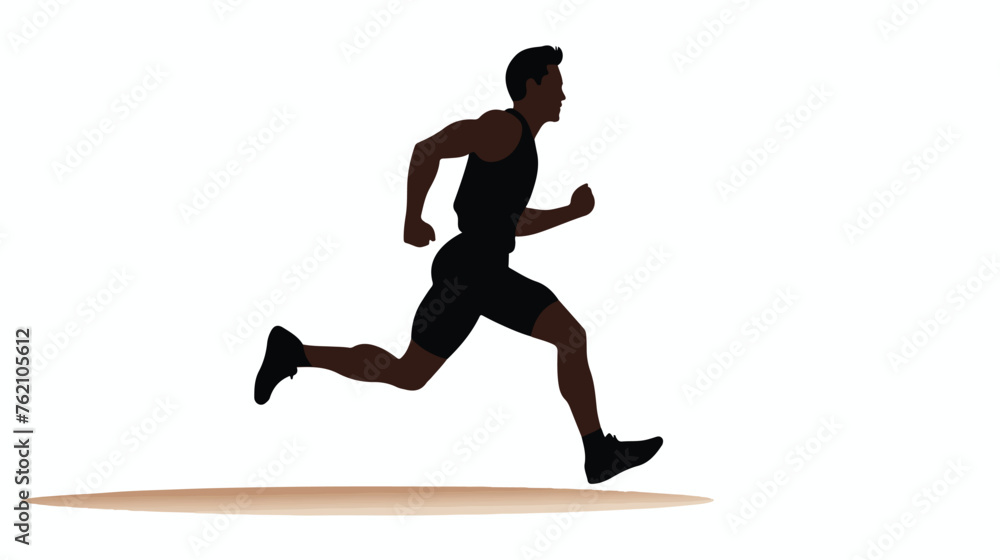 Profile shot of a man running isolated vector silhouette