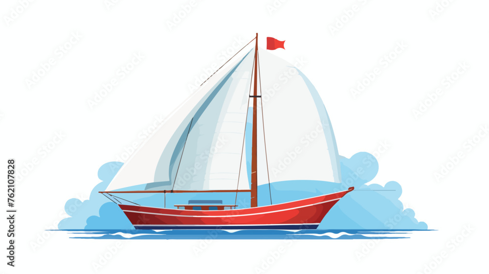 Sailing boat icon flat vector isolated on white background