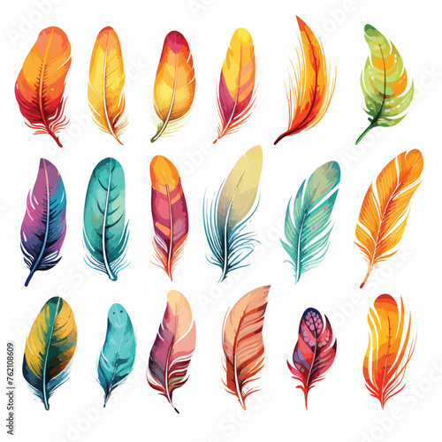 Ibrant Feather Clipart Colorful  © Aliha