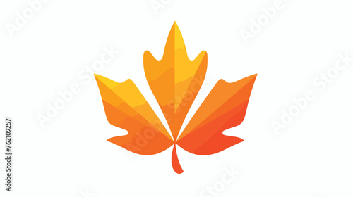 Stylized Autumn Maple Leaf Foliage logo icon flat vector