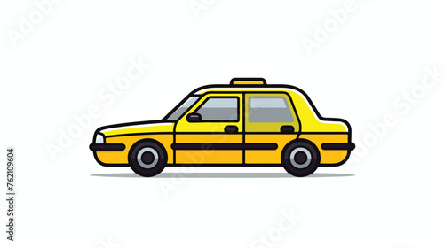 Taxi car line icon. taxi car isolated line icon flat