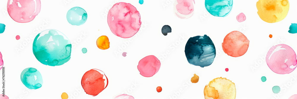 Whimsical watercolor polka dots pattern , adding a playful and cheerful vibe . Generative AI Whimsical watercolor polka dots pattern , adding a playful and cheerful vibe . Generative AI