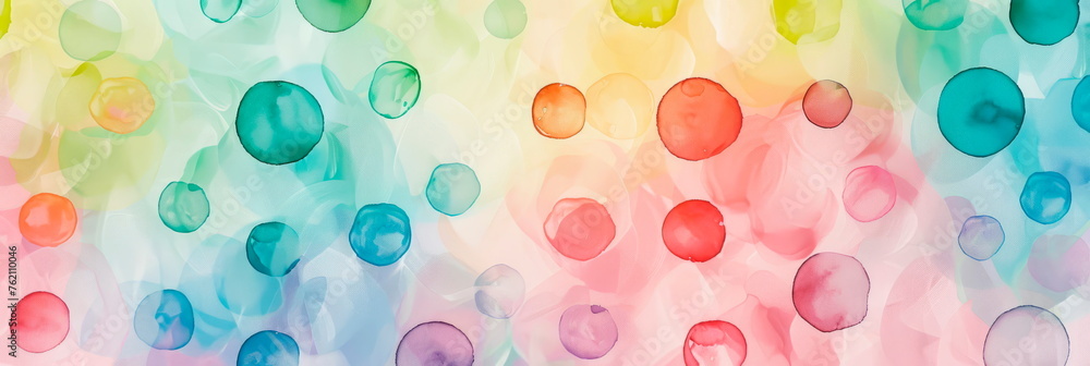 Whimsical watercolor polka dots pattern , adding a playful and cheerful vibe . Generative AI Whimsical watercolor polka dots pattern , adding a playful and cheerful vibe . Generative AI
