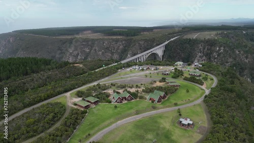 Aerial footage of Bloukrans bridge in the eastern cape, south africa photo
