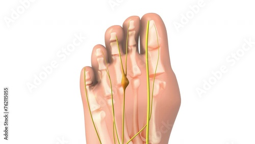 Pinched nerve or neuroma medical animation photo