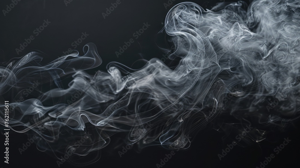 Movement of white smoke abstract background,abstarct smoke swirls in black and white colour,White smoke abstract on black background. fire design
