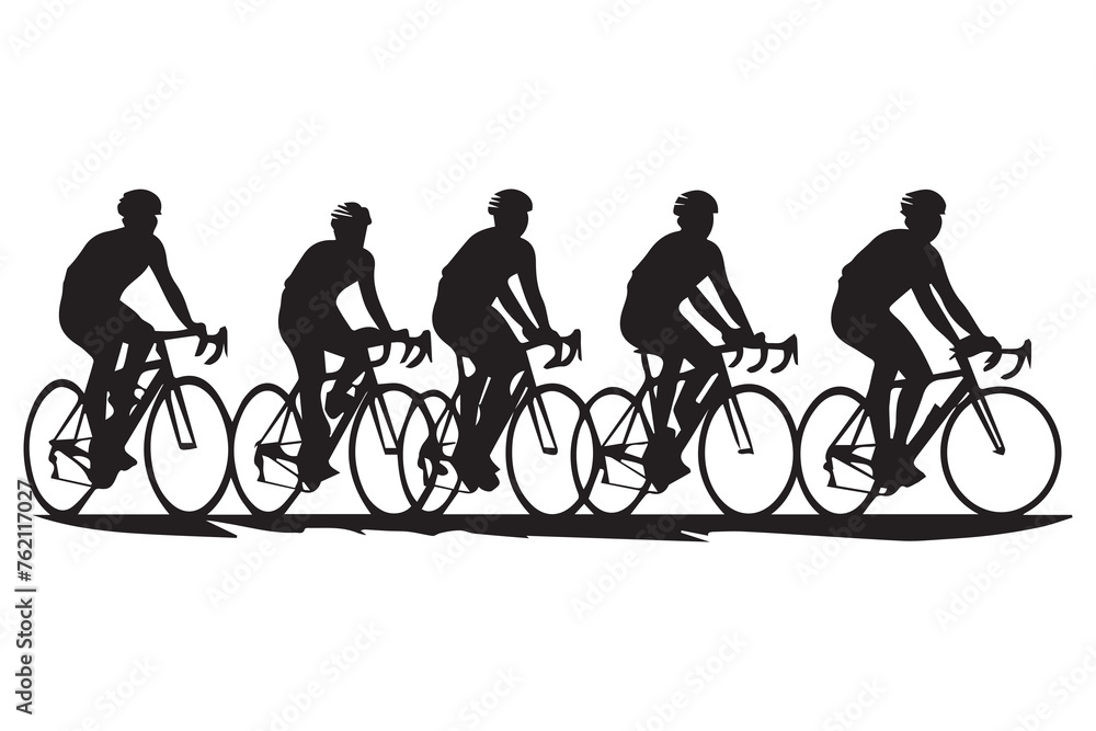 Obraz premium Cycling silhouette vector