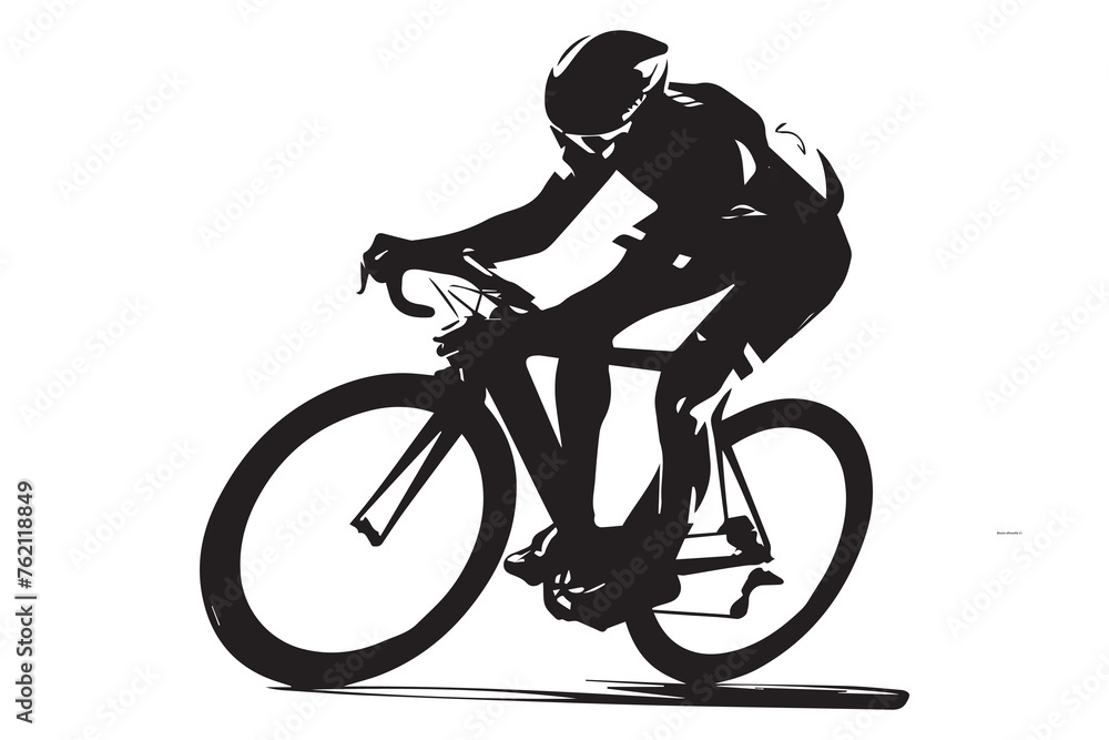 Naklejka premium Cycling silhouette vector