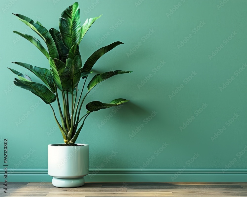 green plant in green living room with copy space green plant in green living room with copy space