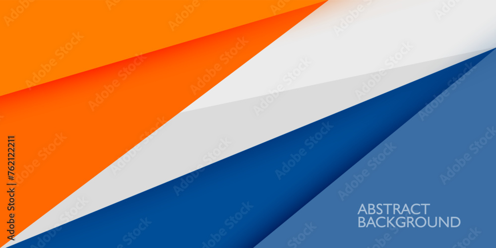 Abstract orange and blue gradient triangle background with shadow. Triangle orange and blue on white background. Eps10 vector