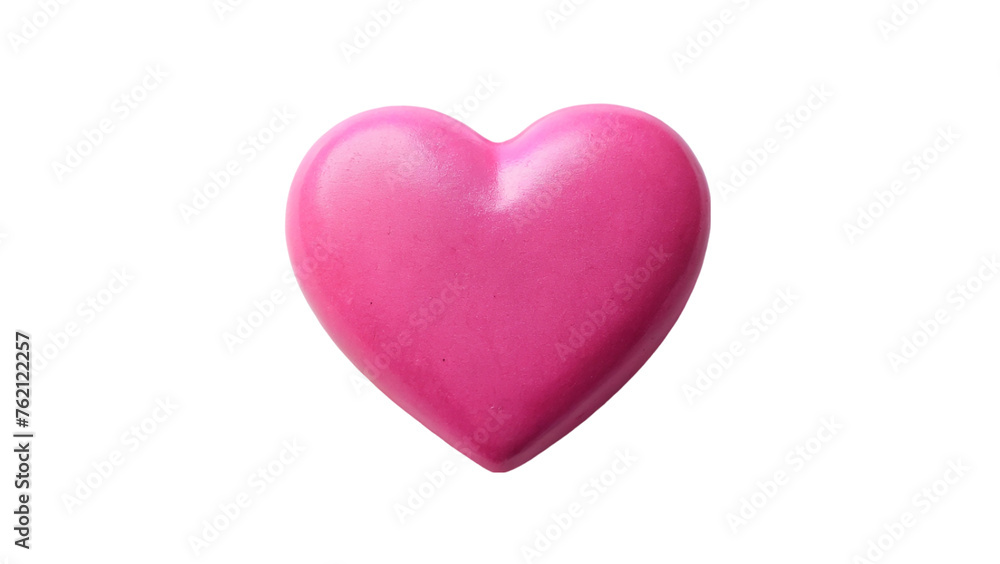 Glossy pink heart Icon. isolated on transparent background.