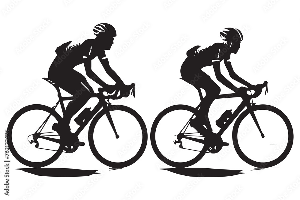 Fototapeta premium Cycling silhouette vector