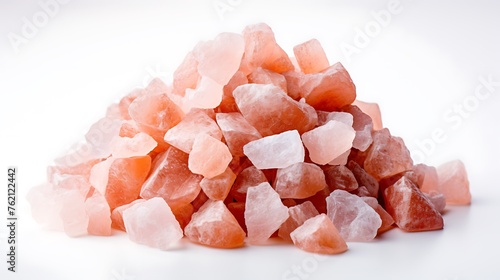  pink himalyan rock salt  on white background photo