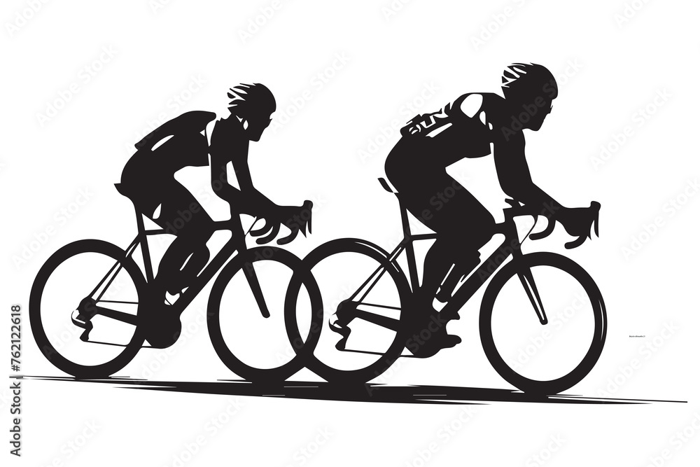 Obraz premium Cycling silhouette vector