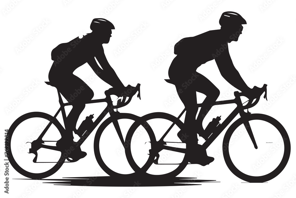 Obraz premium Cycling silhouette vector