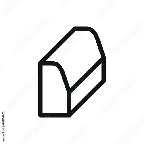 Precast concrete road curb isolated icon, road kerb vector symbol with editable stroke