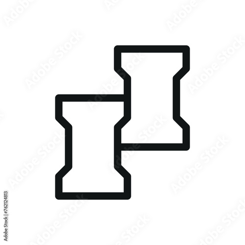 H paving stone isolated icon, stone bricks vector symbol with editable stroke