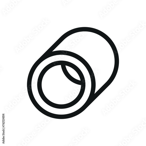 Precast concrete pipe vector isolated icon with editable stroke