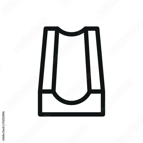 Concrete dished water channel vector isolated icon with editable stroke
