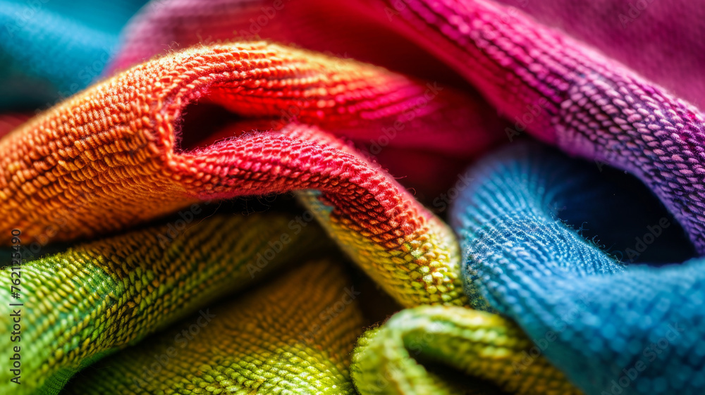 A vibrant tapestry of woven fabric in a close-up texture shot. A vibrant tapestry of woven fabric in a close-up texture shot.