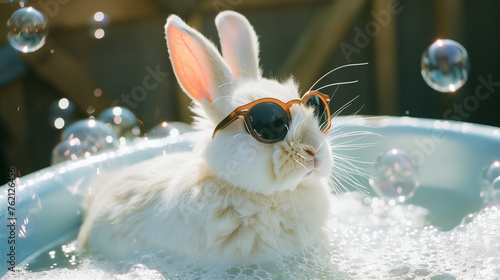 Chill Bunny: Relaxation and Playfulness in the Sun © William