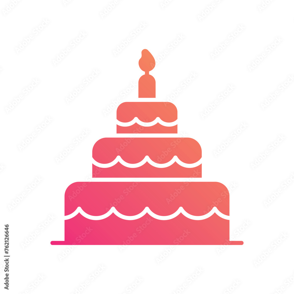 Glyph Gradient Cake vetor icon Glyph Gradient Cake vetor icon