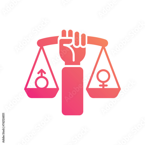 Glyph Gradient Human Rights vetor icon