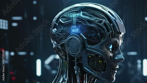 artificial intelligence brain, artificial intelligence central processing unit, electronic brain, cyborg brains, robotics, artificial intelligence robot photo