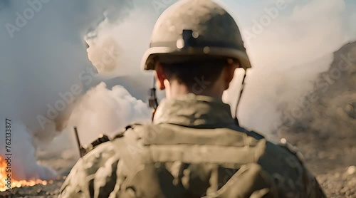 Wallpaper Mural Rear Of Soldier In The Middle Of War Torontodigital.ca