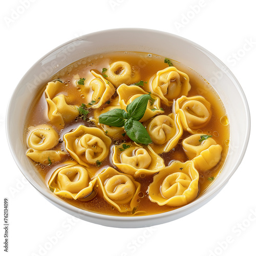 Homemade Tortellini in Brodo, A Comforting Bowl of Italian Broth Filled with Delicate Pasta Parcels, Perfect for Cozy Evenings