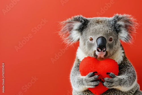 Koala's Heartfelt Gesture: Love in Action, AI Generative 